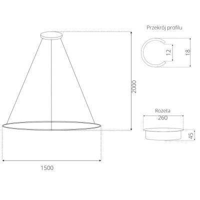 Lampa wisząca 1x57 W biała LA073P150in3kwhitedimm Altavola Design Ledowe Okręgi