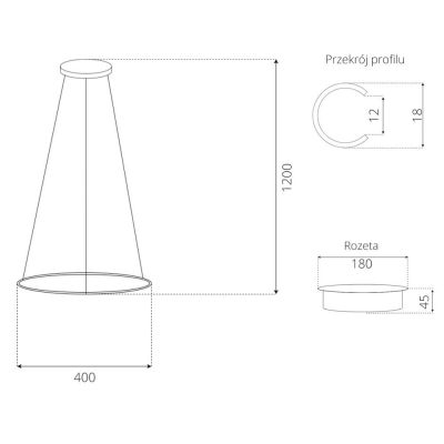 Lampa wisząca 1x15 W czarna LA073P40in3kblackdimm Altavola Design Ledowe Okręgi