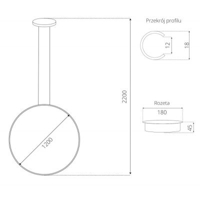 Lampa wisząca 1x38 W czarna LA073X100in3kblack Altavola Design Ledowe Okręgi