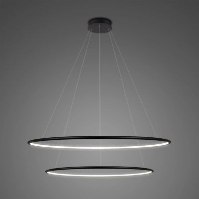 Lampa wisząca 2x53 W czarna LA074P80in4kblack Altavola Design Ledowe Okręgi
