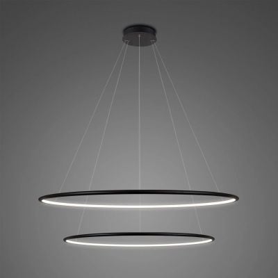 Lampa wisząca 2x53 W czarna LA074P80in3kblack Altavola Design Ledowe Okręgi