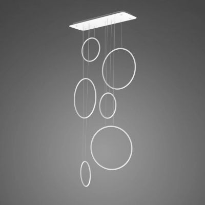 Lampa wisząca 6x130 W biała LA076P90in4kwhite Altavola Design Ledowe Okręgi