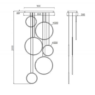 Lampa wisząca 6x130 W biała LA076P90in4kwhite Altavola Design Ledowe Okręgi