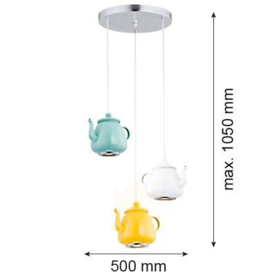 Lampa wisząca 3x5 W biała 1326 Argon Jamajka