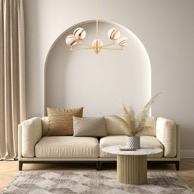 Lampa wisząca 5x7 W mosiądz 2179 Argon Aruba