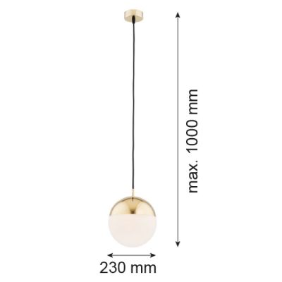 Lampa wisząca 1x15 W mosiądz-opal 4029 Argon Livia