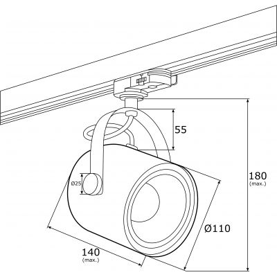 Lampa do szynoprzewodów 1x15 W czarny 4311 Argon Net