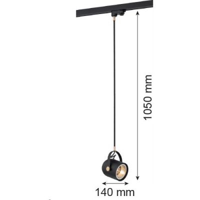 Lampa do szyny jednofazowej 1x15 W czarny 4314 Argon Net