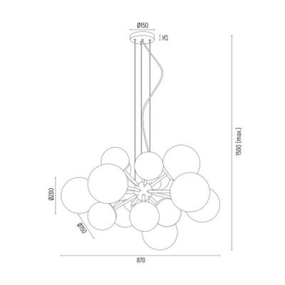 Lampa wisząca powyżej 6x15 W opal 5020 Argon Satelite