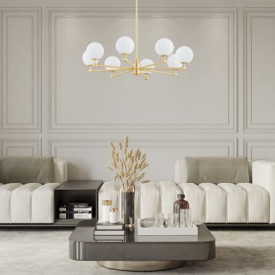 Lampa wisząca powyżej 6x7 W biała-mosiądz 5068 Argon Paloma