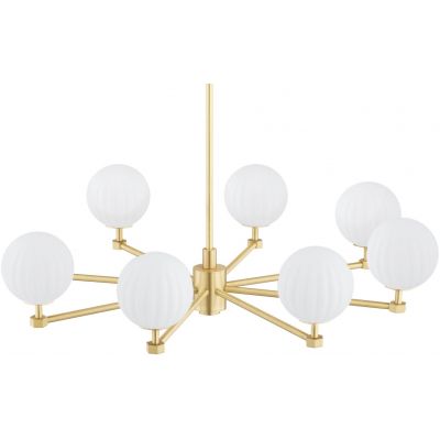 Lampa wisząca powyżej 6x7 W biała-mosiądz 5068 Argon Paloma
