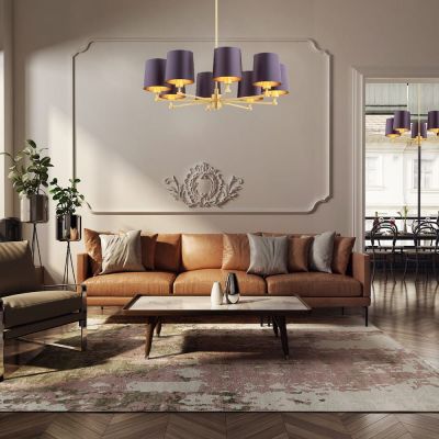Lampa wisząca powyżej 6x15 W mosiądz-fioletowa 5072 Argon Princeton