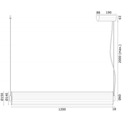 Lampa wisząca 1x90 W przezroczysta-tytan 8625 Argon Hampton
