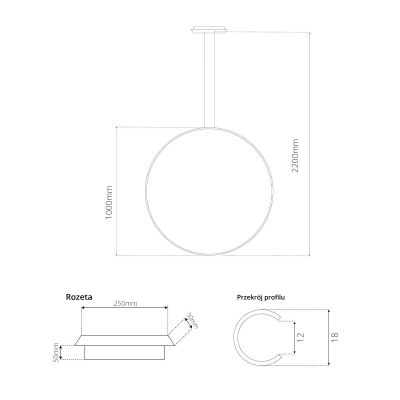 Lampa wisząca 1x38 W czarna LA073X100in4kblack Altavola Design Ledowe Okręgi