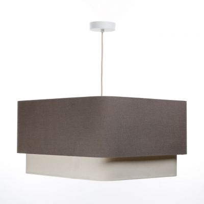 Lampa wisząca 1x60 W szary/popielaty-kremowa-beżowa KWD003 BPS Koncept Kwadro duo
