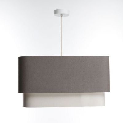 Lampa wisząca 1x60 W szary/popielaty-kremowa-beżowa KWD003 BPS Koncept Kwadro duo