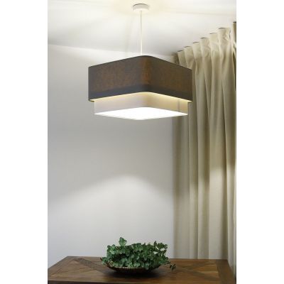 Lampa wisząca 1x60 W szary/popielaty-kremowa-beżowa KWD003 BPS Koncept Kwadro duo