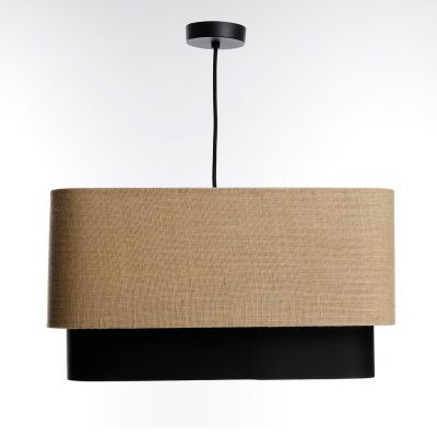 Lampa wisząca 1x60 W czarna-beżowa KWD005 BPS Koncept Kwadro duo