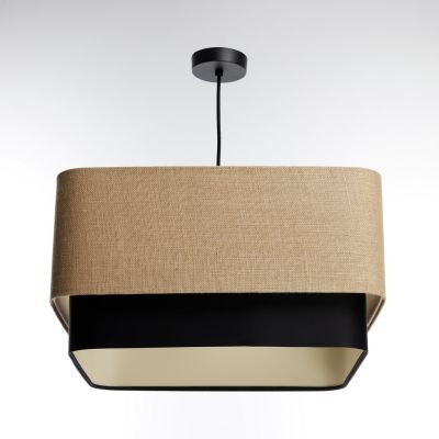 Lampa wisząca 1x60 W czarna-beżowa KWD005 BPS Koncept Kwadro duo