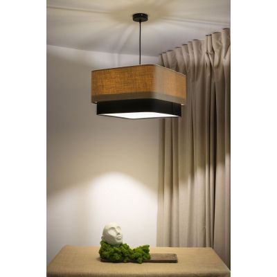 Lampa wisząca 1x60 W czarna-beżowa KWD005 BPS Koncept Kwadro duo