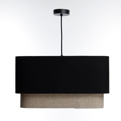 Lampa wisząca 1x60 W czarna-beżowa KWD006 BPS Koncept Kwadro duo