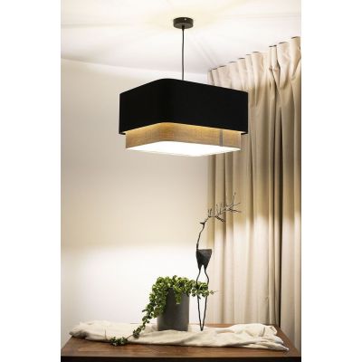 Lampa wisząca 1x60 W czarna-beżowa KWD006 BPS Koncept Kwadro duo