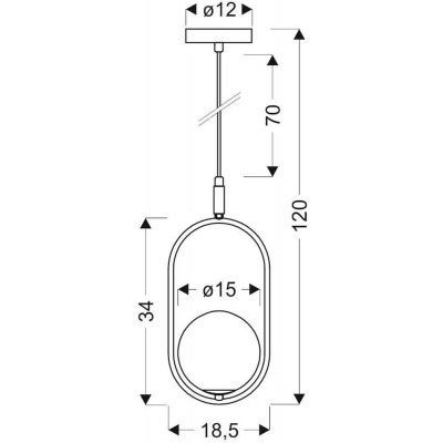 Lampa wisząca 1x28 W mosiądz 3173457 Candellux Cordel
