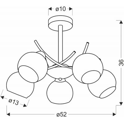 Lampa podsufitowa 5x40 W biała-złota 3537497 Candellux Amos