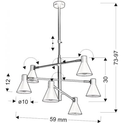 Lampa podsufitowa 6x40 W czarny 3672696 Candellux Less