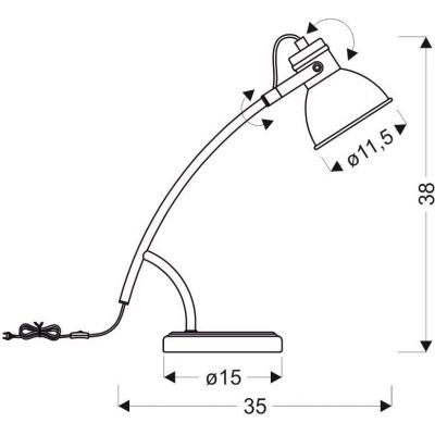 Lampa biurkowa 1x40 W biały 4172085 Candellux Zumba