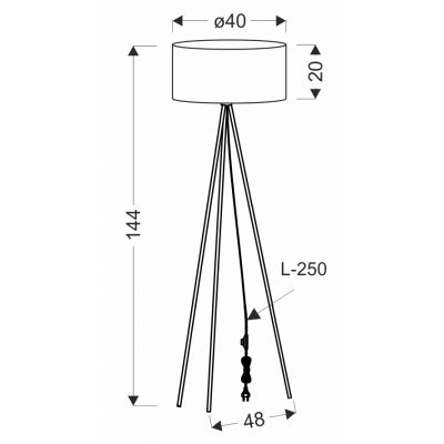 Lampa stojąca 1x40 W szara 5138722 Candellux Shanti