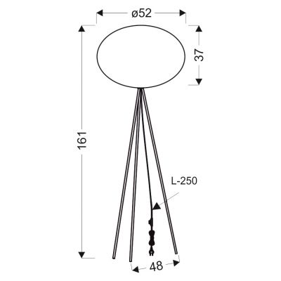 Lampa stojąca 1x40 W biała-czarna 5140879 Candellux Mellow