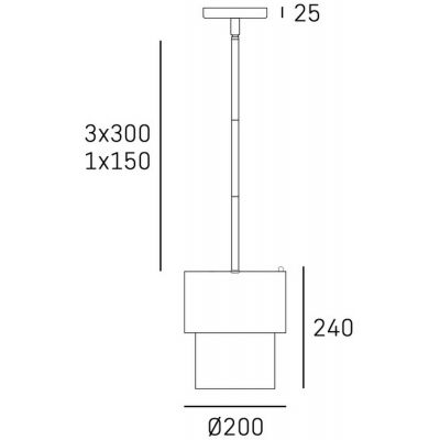 Lampa wisząca 1x40 W czarna P01777BR CosmoLight Coburg