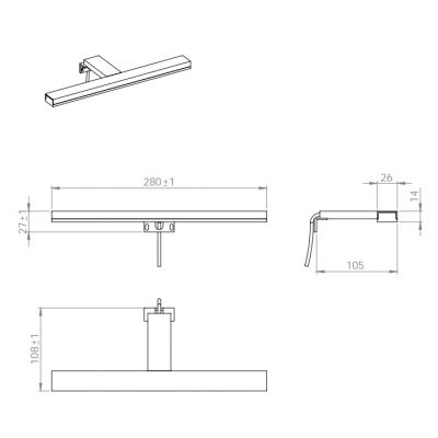 Kinkiet 1x6 W czarny RE070280017160 Elita Esther