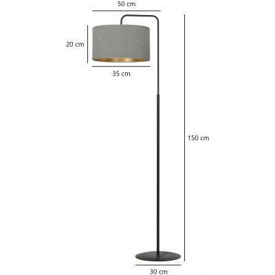 Lampa stojąca 1x15 W czarna-złota-szara 1050LP1 Emibig Hilde