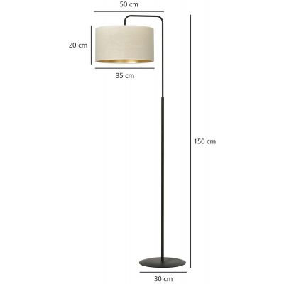 Lampa stojąca 1x15 W biała-czarna-złota 1052LP1 Emibig Hilde