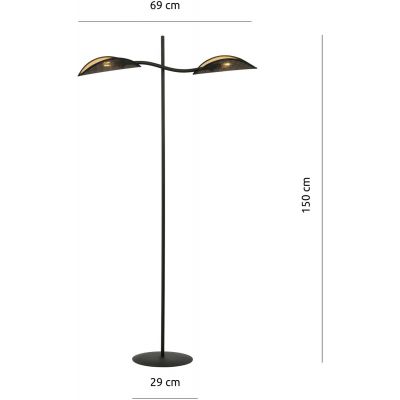 Lampa stojąca 2x10 W czarna-złota 1106LP2 Emibig Lotus