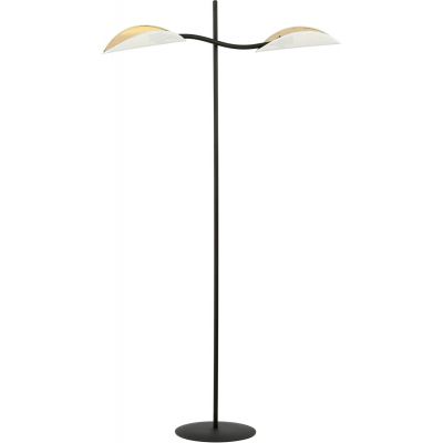 Lampa stojąca 2x10 W biała-czarna-złota 1107LP2 Emibig Lotus