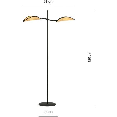 Lampa stojąca 2x10 W czarna-brązowa 1108LP2 Emibig Lotus