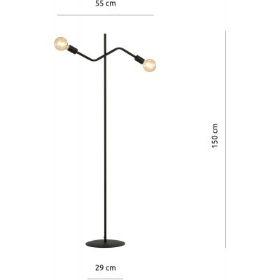 Lampa stojąca 2x15 W czarna 1126LP2 Emibig Frix