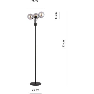 Lampa stojąca 3x10 W czarna-grafitowa 1140LP3 Emibig Nova
