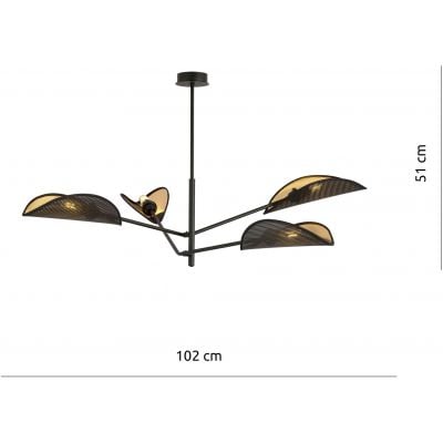 Lampa podsufitowa 4x10 W czarna-złota 11584 Emibig Vene