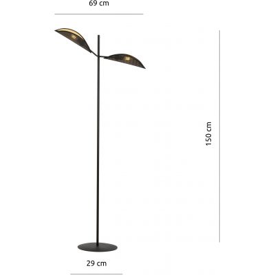 Lampa stojąca 2x10 W czarna-złota 1158LP2 Emibig Vene