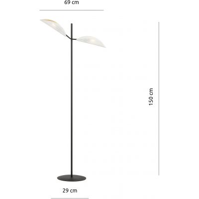 Lampa stojąca 2x10 W biała-czarna-złota 1159LP2 Emibig Vene