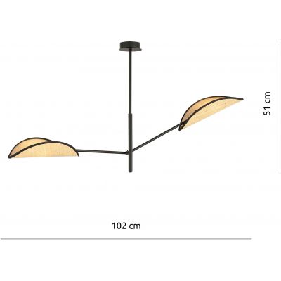 Lampa podsufitowa 2x10 W czarna-beżowa 11602 Emibig Vene