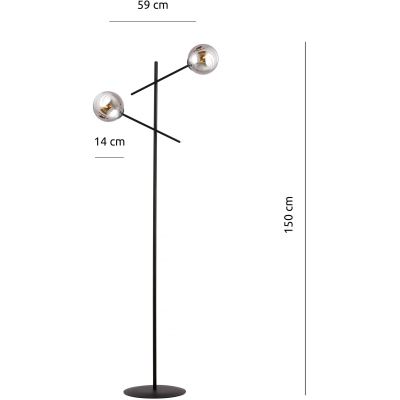 Lampa stojąca 2x10 W czarna-grafitowa 1167LP2 Emibig Linear