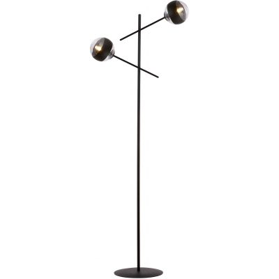 Lampa stojąca 2x10 W czarna-przezroczysta 1168LP2 Emibig Linear