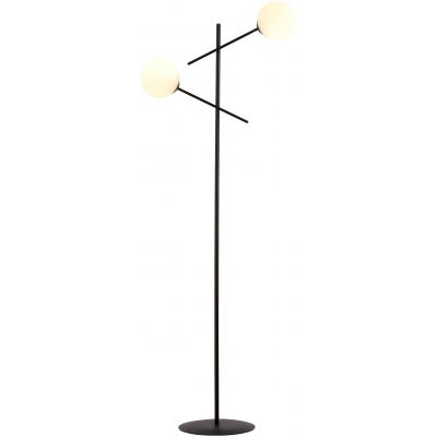 Lampa stojąca 2x10 W biała-czarna 1169LP2 Emibig Linear