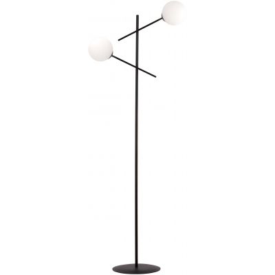Lampa stojąca 2x10 W biała-czarna 1169LP2 Emibig Linear