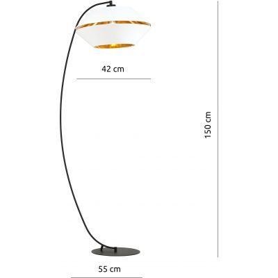 Lampa stojąca 1x15 W biała-czarna-złota 1182LP Emibig Piano